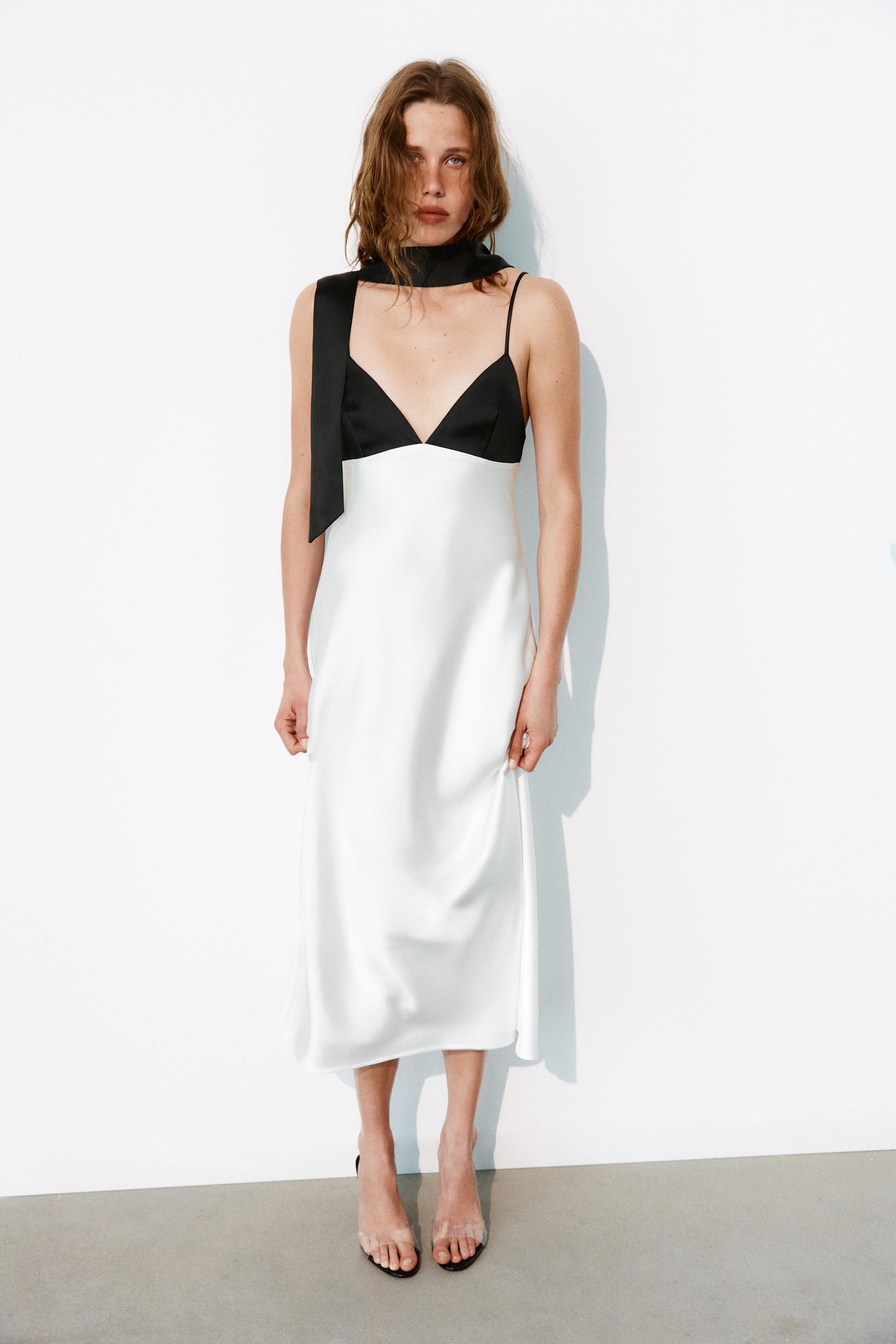 COMBINATION FOULARD SLIP DRESS